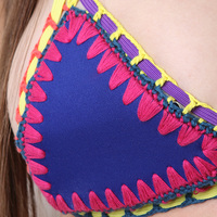 Whip Stitching Triangle Bikini Set - Thumbnail 4