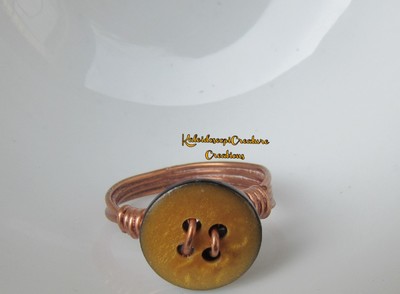 Yellow Golden Button Ring