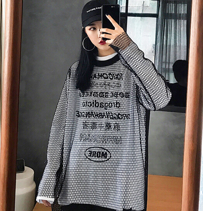 GOTHIC FISHNET LONG SLEEVE SHIRT