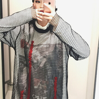 GOTHIC FISHNET LONG SLEEVE SHIRT - Thumbnail 2
