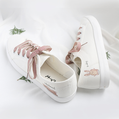 Harajuku cute rabbit hand-painted shoes