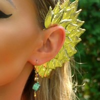 Gold Silver Metallic Elf Fairy Ear Cuff Cosplay Dance Costume Rave Bra Halloween Burlesque Show Girl - Thumbnail 1