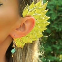 Gold Silver Metallic Elf Fairy Ear Cuff Cosplay Dance Costume Rave Bra Halloween Burlesque Show Girl - Thumbnail 4