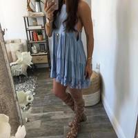 Sleeveless Lace Boho Beach Dress/Cover Up  - Thumbnail 1