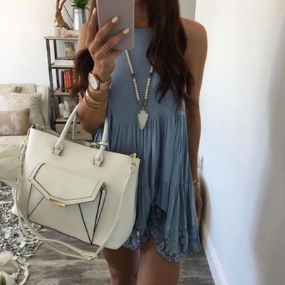 Sleeveless lace boho beach dress/cover up 