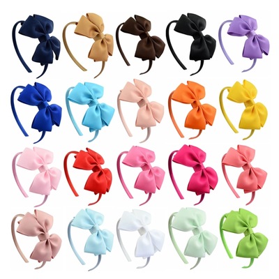 20 headbands with attached 4" grosgrain bows! 