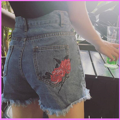 Rose denim shorts - Thumbnail 5