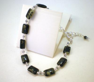 Adjustable Black and Gray Picasso Stone Anklet