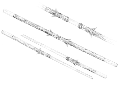 Sirions  Staff - Sirion's Journal INTERIOR  PUBLISHED ILLUSTRATION ARTWORK Shadow Over Shandahar 