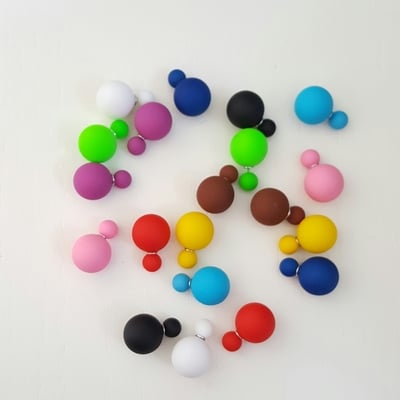 Double sided stud earrings- "dior" inspired (matte)