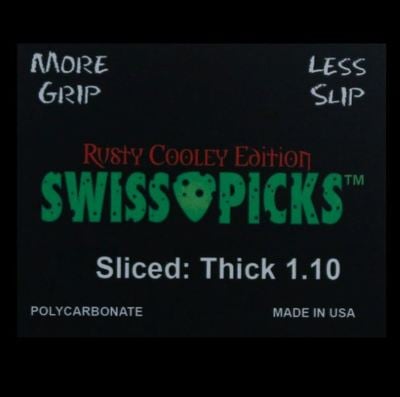 GREEN ROUND TIP 12 PICKS RUSTY COOLEY EDITION SLICED THICK 1.10