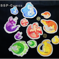 Colourful dino stickers