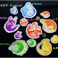 Colourful Dino Stickers - Thumbnail 1