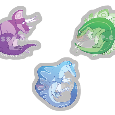 Colourful dino stickers