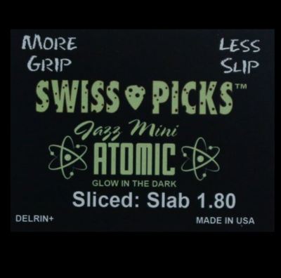 ATOMIC GLOW JAZZ MINI 72 PICKS SLICED SLAB 1.80MM