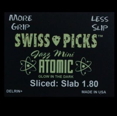 ATOMIC GLOW JAZZ MINI 12 PICKS SLICED SLAB 1.80MM