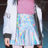 Free Shipping-90'S HOLOPUNK TENNIS SKIRT - Thumbnail 4