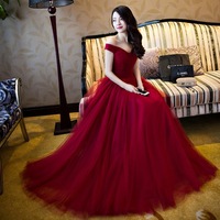 Burgundy Red Long Evening Dresses Elegant Women Dresses Formal Gowns Prom Dresses - Thumbnail 1