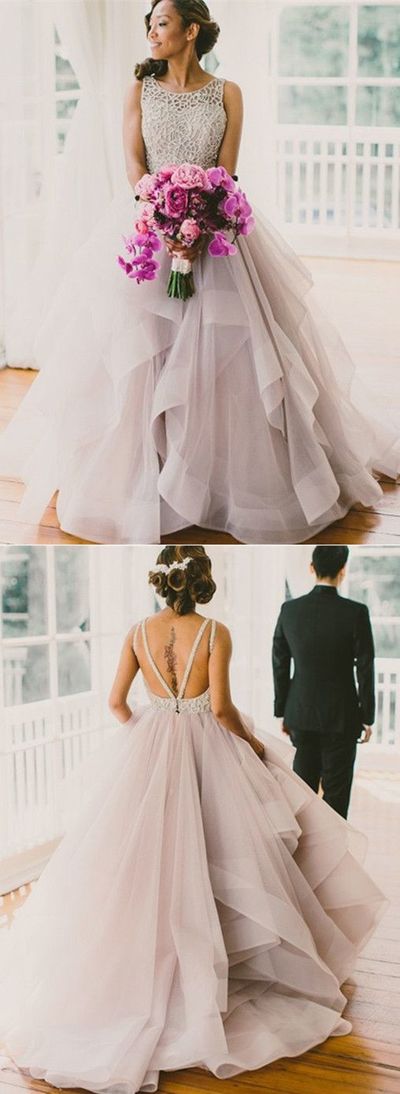 Lace Puffy Tulle Long  Backless Prom Dresses Glamorous Ball Gown Sexy Evening Gowns For Teens Juniors Dress