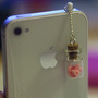 Kawaii LOVE BOTTLE with Pink Hearts Iphone Earphone Plug/Dust Plug - Cellphone Headphone Handmade Decorations-1
