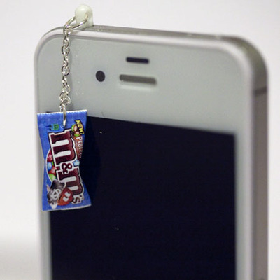 Kawaii m&m pretel candy iphone earphone plug/dust plug - cellphone headphone handmade decorations