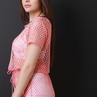 Fishnet Mesh Romper - Thumbnail 1