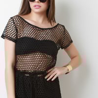 Fishnet Mesh Romper - Thumbnail 2