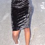 Crushed Velvet Pencil Skirt-3