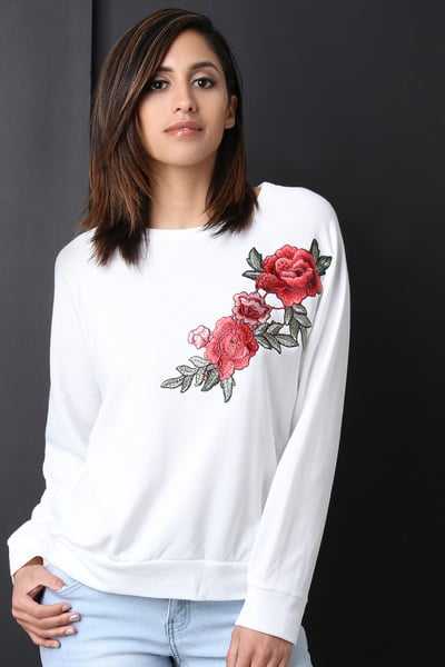Rosette Patch Sweatshirt
