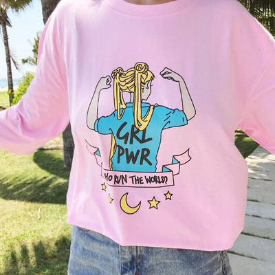 Grl pwr tee in pink - Thumbnail 5