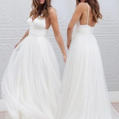 Backless wedding dress,tulle wedding dress,custom made wedding dress