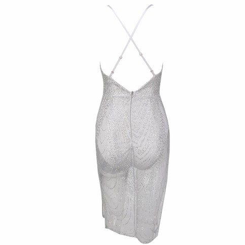 Silver See Through Sparkle Dress