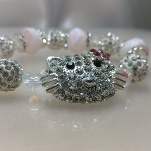 Rhinestone kitty bracelet 