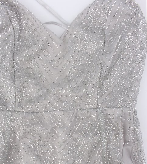 Silver See Through Sparkle Dress