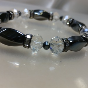 Glass Crystal Hematite Bracelet 