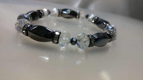 Glass Crystal Hematite Bracelet 
