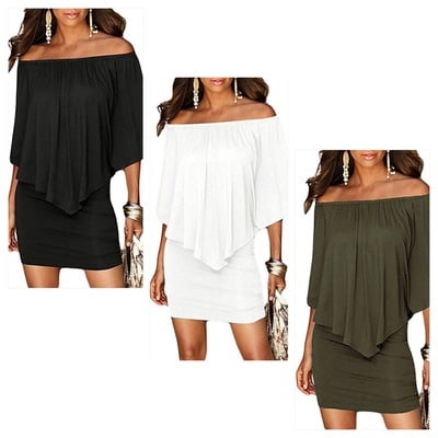 Off the shoulder bodycon overlay-tde - Thumbnail 5