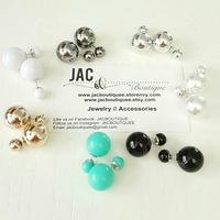 Double Sided Stud Earrings- "Dior" inspired  - Thumbnail 1