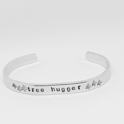 Tree Hugger Hand Stamped Bracelet