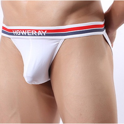 White men's sexy underwear  ice silky u bag low rise briefs underpants panties  #b326