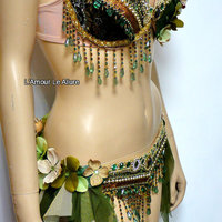 Gypsy Woodland Forest Fairy Cosplay Dance Costume Rave Halloween Burlesque Show Girl - Thumbnail 2