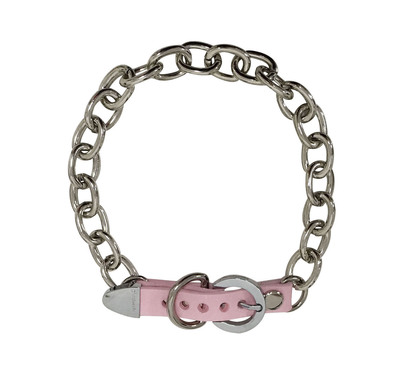 VIV Choker ( Pink + Silver )