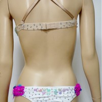 Pastel Unicorn Princess Diamond Samba Cage Bra with Bottom Cosplay Dance Costume Rave Bra Halloween Burlesque Show Girl - Thumbnail 4