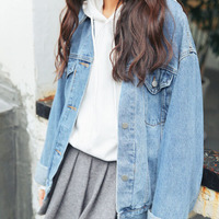 OVERSIZED BOYFRIEND DENIM JACKET - Thumbnail 1