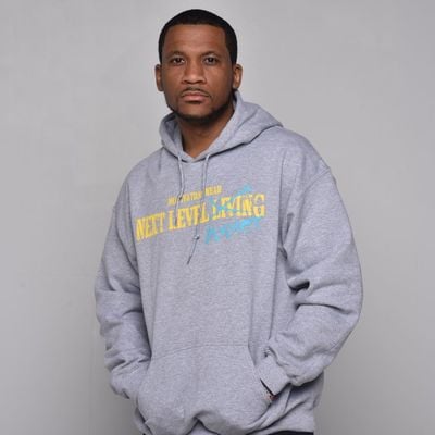 Next level addict grey/teal/yellow hoodie