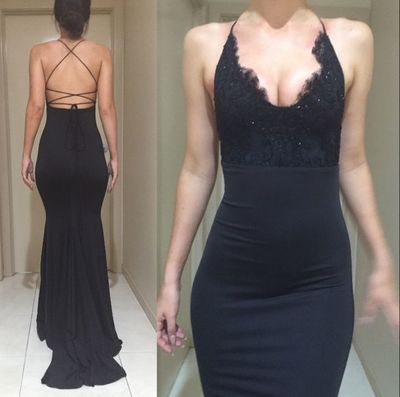 Sexy Lace Mermaid Long Black Prom/Evening Dress Formal Dress