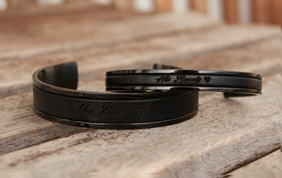 Personalized Gift Her Beast His Beauty Bracelet Set of Two Personalized Leather Bracelets for Girlfriend Boyfriend Gift Couples Bracelets