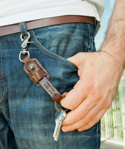 Men&#39;s Leather Keychain Key Organizer Key Ring Custom Key Fob Boyfriend Gift Husband Mens Gift for Him Leather 3d Anniversary Belt Keychain