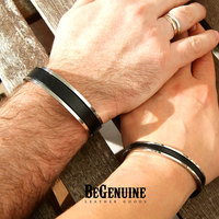 Personalized Gift Her Beast His Beauty Bracelet Set of Two Personalized Leather Bracelets for Girlfriend Boyfriend Gift Couples Bracelets - Thumbnail 4