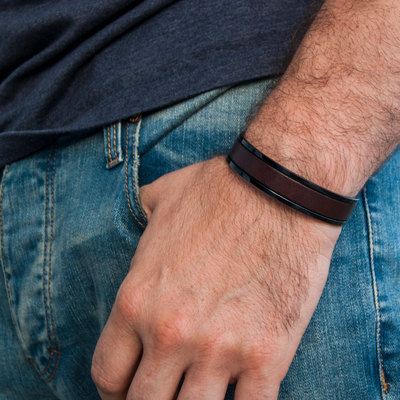 Personalized anniversary 3rd anniversary gifts for men boyfriend birthday gift mens custom bracelet personalized gift for him titanium cuff